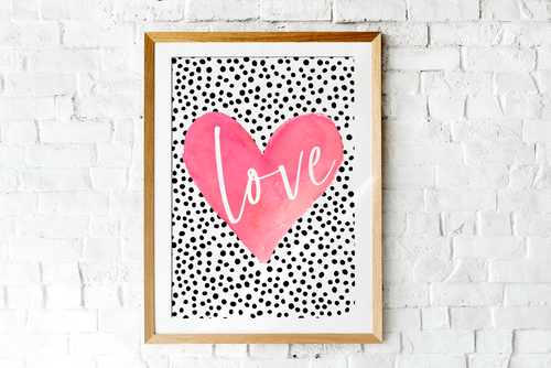 Polka Dot Love Heart (Large)