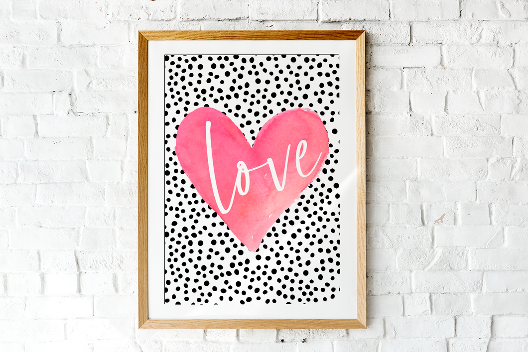 Polka Dot Love Heart (Large)