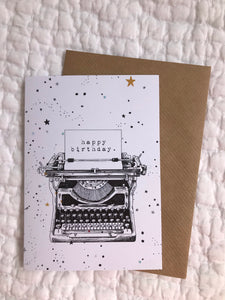 Happy Birthday Typewriter Greeting Card